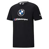PUMA Men's Standard BMW MMS Essentials Logo Tee, Black, X-Small