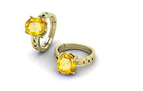 Bague réglable saphir jaune naturel en argent sterling : le cadeau idéal - 3