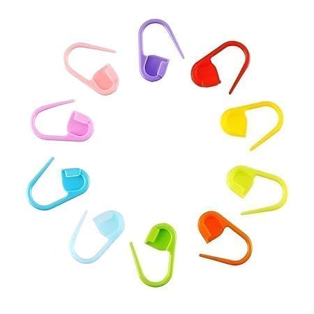 Image of QALAM Kaari 100 Pcs Stitch Markers Set for Knitting & Crochet | Locking Plastic Stitch Markers with Box | Durable Needle Clips for Yarn, DIY Sewing, and Handmade Craft Projects