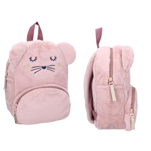 Sac à dos souris rose pour fille 27 cm avec bretelles réglables