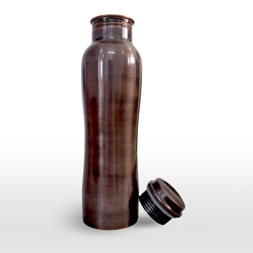 PRURA Wasserflasche aus Kupfer, Federdruck, auslaufsicher, ayurvedisches Trinkgefäß – Ansicht 2