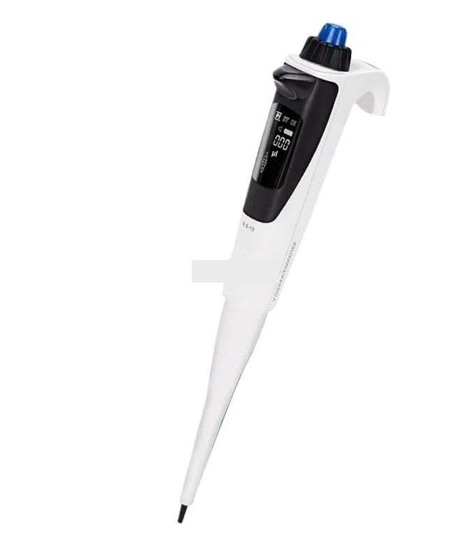 Micropipeta, Pipeta electrónica de un solo canal 0,5 a 1000 microlitros, capacidad pipeta automática programable(5-50μl)