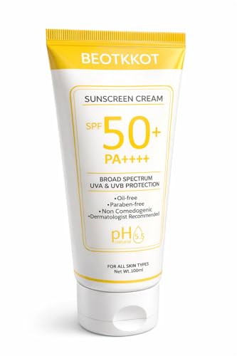 Image of Sunscreen SPF 50+ PA++++ | Broad Spectrum UVA /UVB Protection | Oil-Free, Non-Comedogenic | Lightweight Daily Face Sunscreen for Men & Women | No White Cast | 100ml