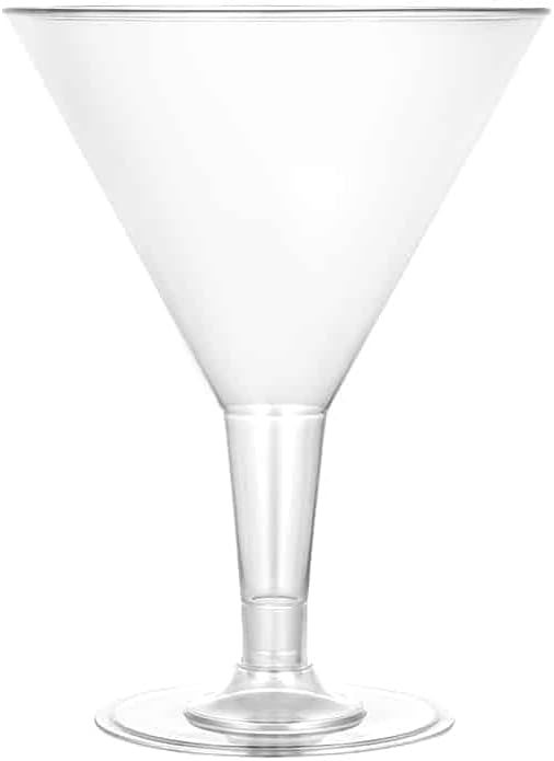 7 oz Clear Plastic Martini Glasses – Disposable Cocktail Stemware for Parties, Events, Weddings, Happy Hours, Home Entertaining, Celebrations, Cocktail Parties, and Outdoor Gatherings (480)