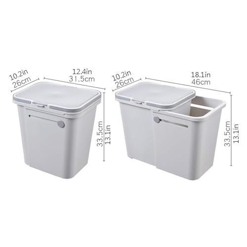 DZYHFCO Abfalleimer, skalierbar, Sortierung, Mülleimer, Haushalt, großer Mülleimer mit Deckel, Push-Pull-Abdeckung, verschließbarer Mülleimer, Kunststoff, Sortierung, Mülleimer – Bild 3