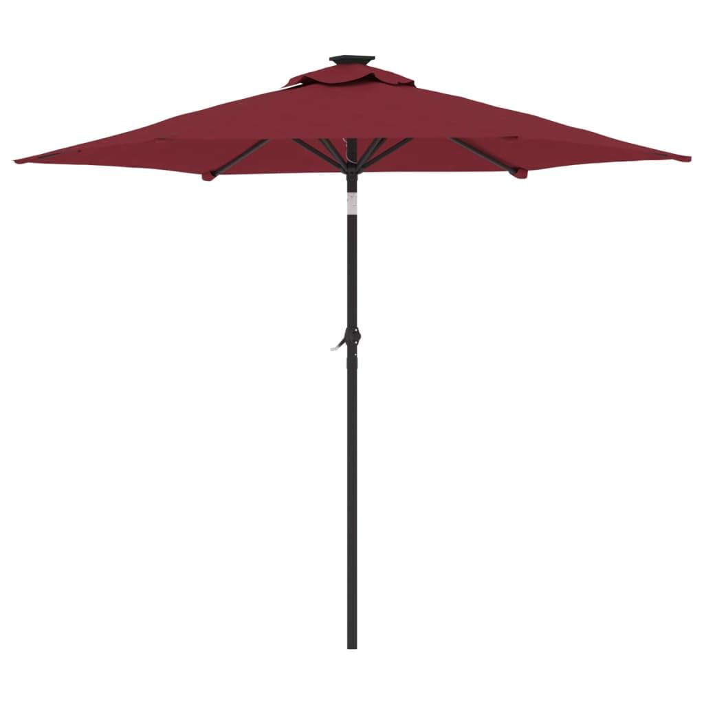 SYDE Bordowy parasol ogrodowy ze stalowym słupkiem 225 x 225 cm