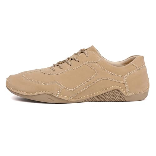 Women's Suede Lace-Up Sneakers - Comfortable Casual Leather Shoes for Driving & Walking