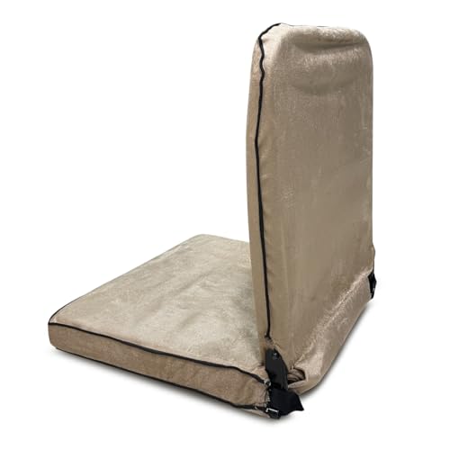 Image of Kawachi Right Angle Back Support Portable Relaxing Folding Yoga Meditation Floor Chair Easy to Carry I113 (I83-Beige)