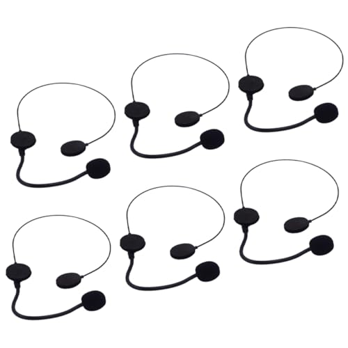 VANZACK Fake Headset Headphones 6pcs Toy Microphone for Cosplay Costumes Stage Props Black
