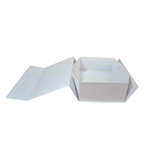 REDDOTGIFT (1 OR 10 Pcs) Flat Cardboard Boxes, Magnet Boxes, for Gifts, Packing, Easy To Fold Style (White 10 pcs, 41.5 * 31.2 * 15.7cm)