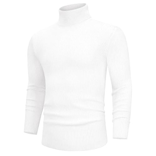 Men's Long Sleeve Turtleneck Sweater Casual Solid Color Elastic Slim Fit Warm Street Top3