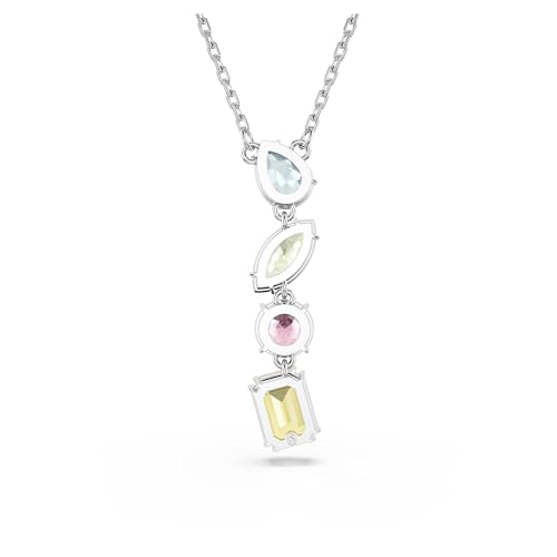 Swarovski Gema Y Pendant, Mixed Cuts, Multicolored, Rhodium Finished4