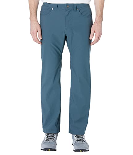 prAna® Brion Pants II – Calças masculinas – ResistĂŞncia Ă abrasĂŁo e à água – Fecho de zĂper e braguilha – Passadores de cinto, Cinza, azul, 30W x 34L