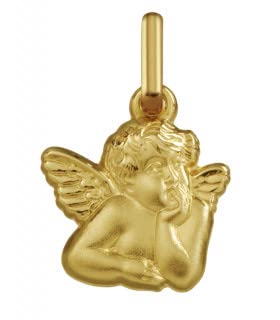 Médaille Religieuse Or Argyor Ange silhouette 15 MM 750 millièmes