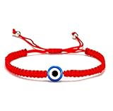 Pulsera Ajustable de Hilo Rojo con Ojo Turco, Amuleto de Protección y Energía Positiva para Hombres y Mujeres