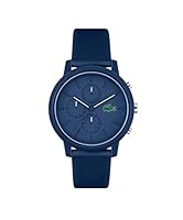 Lacoste Men's Lacoste.12.12 Chrono Navy Silicone Quartz Fashion Chronograph Watch, 2011244, Navy, 43 mm