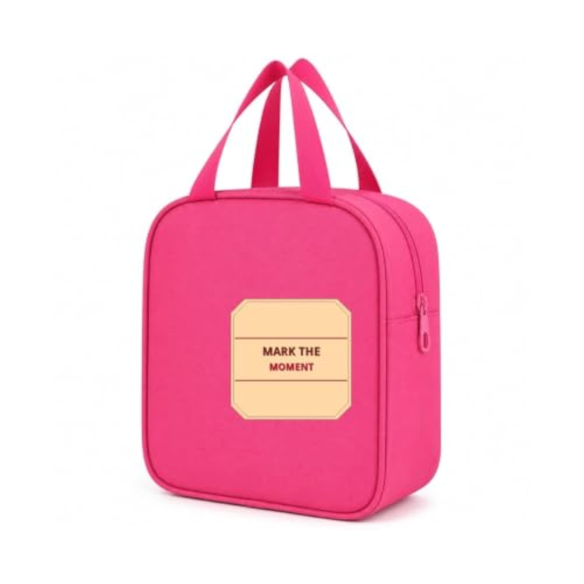 Reusable Portable Lunch Bag with Front Storage Pocket, Zipper Closure
