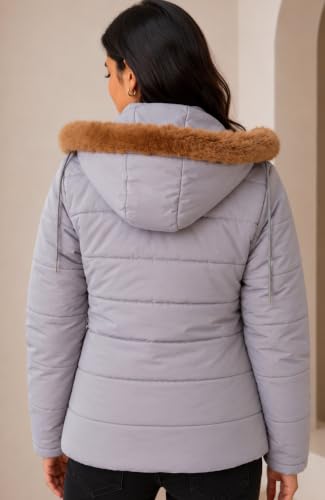 Image of SANE ORIGINALS Winter Jacket for Women with Detatchable Hoodie Cap || Lightweight Full Zipper Regular Fit Warm Jacket for Ladies