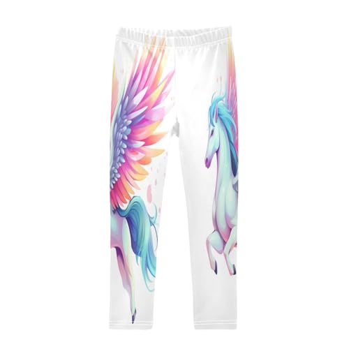 Toddler Girls Leggings Printed Yoga Pants Leggings Colorful Wing Unicorn Horse for Kids