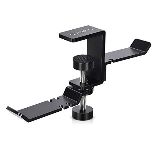 aceyoon Dual Headphone Stand Headset Hanger Under Desk 360 Degree Headphone Holder Mount