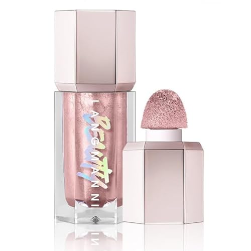 Iluminador Líquido en Crema Con Purpurina - Maquillaje de Alto Brillo Para Mejillas, Rostro y Cuerpo - Hidratante (#01 Cuarzo Rosa)