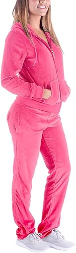 Facitisu Tracksuit for Women Set 2 Piece Joggers Velour Jogging Sweat Outfits Hoodie and Sweatpants Set2