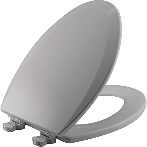 Bemis 1500EC 162 Toilet Seat with Easy Clean & Change Hinges, ELONGATED, Durable Enameled Wood, Silverado