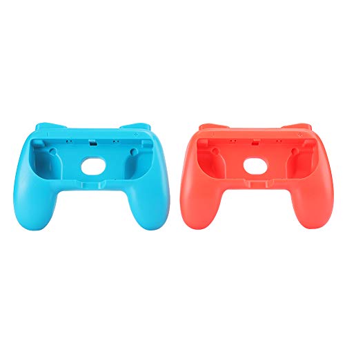 Ergonomic Games Handle,Antiwear Controller Protective Cover Fit Precision fit and ergonomically Design,Sturdy and Durable for Nintendo Switch Joy‑Con(Red and Blue)