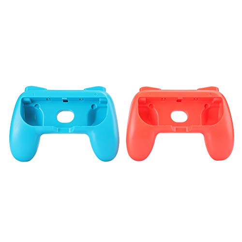 Preisvergleich Produktbild Spielegriffe, ergonomische Spiele Griffgriffe Antiwear Controller Schutzhülle Passend für Nintendo Switch Joy-Con(Rot + Blau 2 Stück)