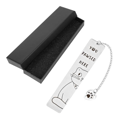 Marque-Page Chat, Marque-Page Chat Mignon avec Pendentif Cour et Boîte Marque-Pages Amusants Lecture Livres Femmes Accessoires Lecture Livres Amoureux Chats Cadeaux Chats Club Lecture