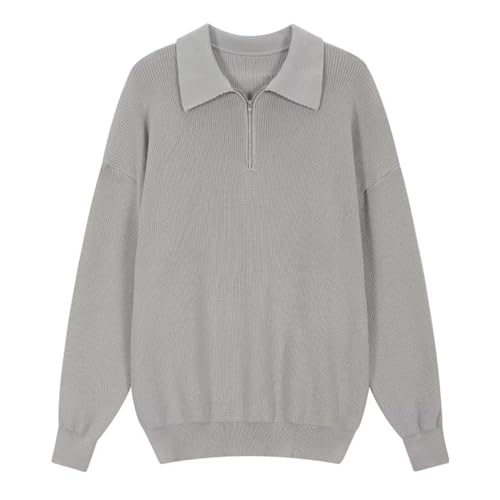 Men's Boathouse Tipped Quarter-Zip Sweater Casual Ribbed Knit Polo Sweaters Men's Casual Loose Fit Sweater3