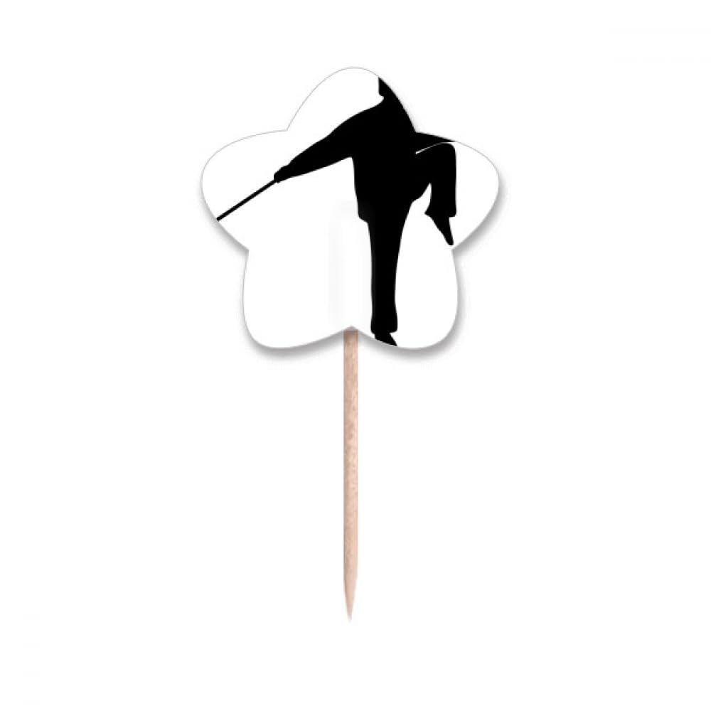 Kung Fu bâton Shaolin drapeaux de cure-dents déco pour mini cupcake de fête
