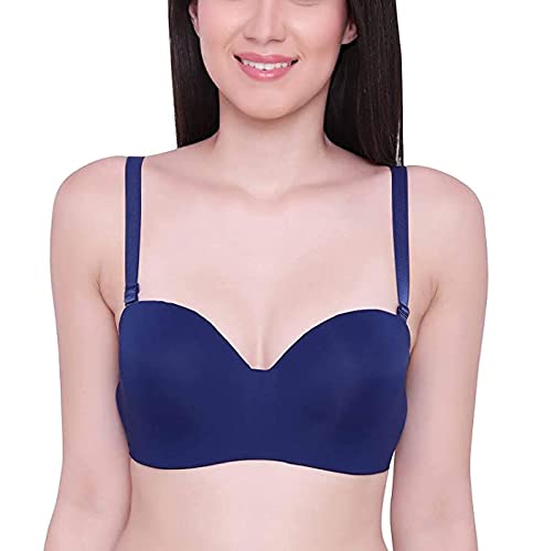 Image of Women's Cotton Lightly Padded Underwire T Shirt Bra Navy-Blue