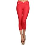 YELETE-Womens-Classic-Solid-Capri-Jeggings-Soft-Stretchy-Tights