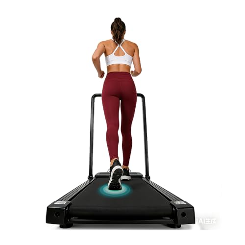 Image of 2-in-1 Jogging & Vibration Fitness Treadmill with Handle, Foldable Fitness Machine for Home & Office, Walking Vibration Pad with 330 Lbs Capacity, Low Noise, Remote Control & LED Display
