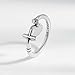 925 Sterling Silver Heart Pendant Ring Minimalist Adjustable Rings Band Handmade Rings for Women (Color 1)