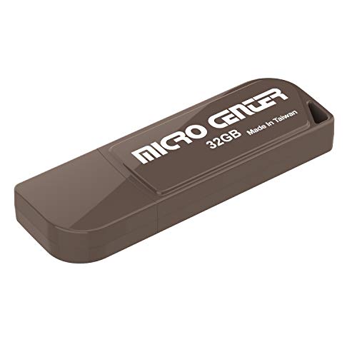 Micro Center 32GB USB 2.0 Flash Drive USB Stick External Data Storage Mini Thumb Drive with Keychain Hole(32GB, Brown)