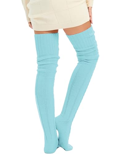 Image of Women's Thigh High Knitted Winter Boot Socks Vintage Extra Long Leg Warmer Over Knee High Stockings
