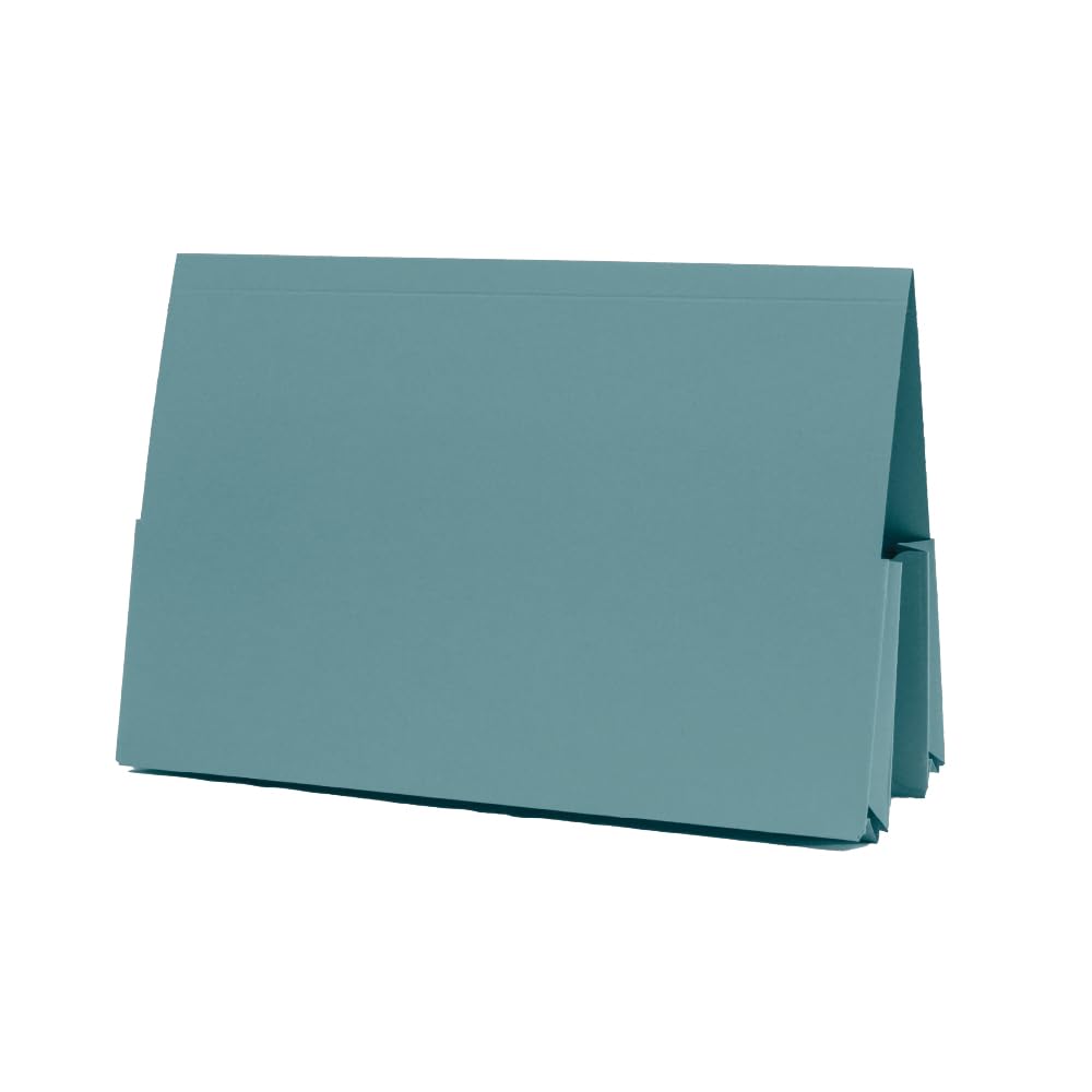 Exacompta - Ref 214-BLUZ Pack of 25- Guildhall Double Pocket Legal Wallet, 315gsm Premium Quality Heavyweight Manilla, A4 & Foolscap - Blue
