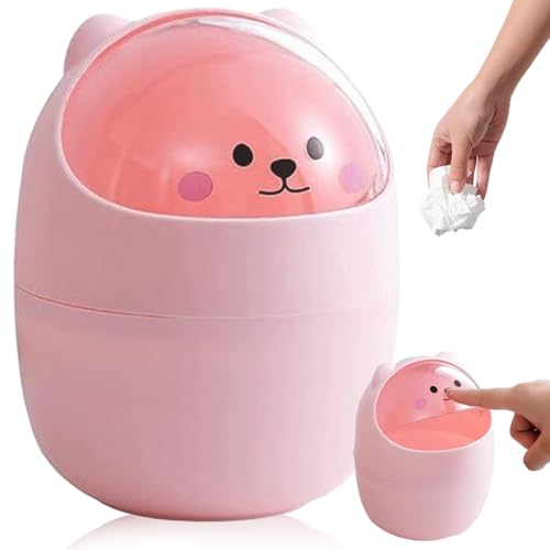 Caneca de basura pequeña de plástico con tapa