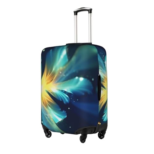 Blue Yellow Flower Printed Luggage Cover Elastic, Washable, Universal Fit 18-32 Inch Travel Suitcase Cover Easy To Identify2