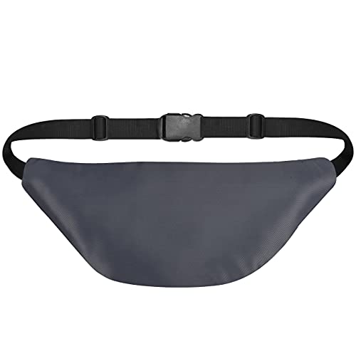 Image of Unisex Waist Pack Travel Handy Hiking Zip Pouch Elegant Style Document Money Phone Belt Sport Bag Bum Bag for Men and Women Nylon Adjustable Strap (Lava Gray Metal Zip)