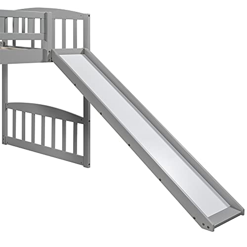 Harper & Bright Designs Twin Loft Bed With Slide For Kids, Wood Slide Loft Bed With Stairs And Built-In Ladder thumb #8