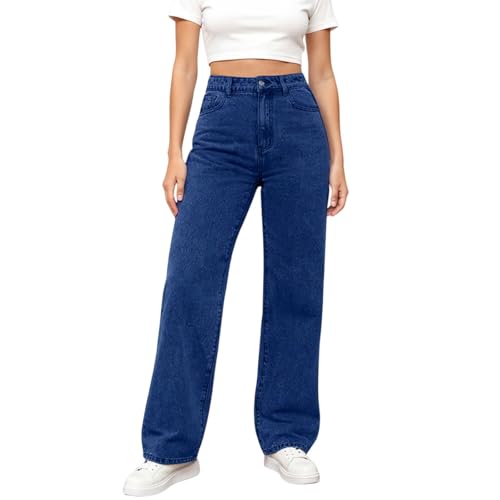 Straight Leg Jeans for Women High Waist Stretch Boyfriend Baggy Jeans Colored Wide Leg Jean Mom Denim Palazzo Pants2