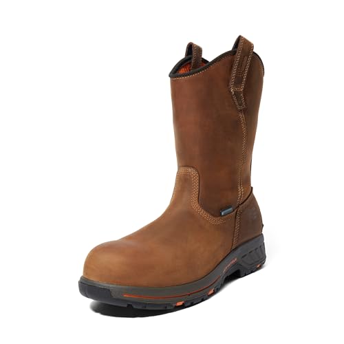 Timberland PRO Timberland PRO Men's Helix HD Pull-On Composite Safety Toe Waterproof Farm Ranch Work Boot, Brown Distressed-2024 NEW, 8.5M