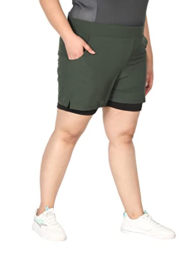 Image of CHKOKKO Gym Shorts for Women Workout Sports Running Quick Dry Fit Double Layer Inner Compression with Pockets Breathable Lightweight Wear