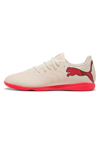Puma Future 9 Play IT Chaussures de Football Unisexes, SUGARED Amande White-Ultra Red Black, 45 EU