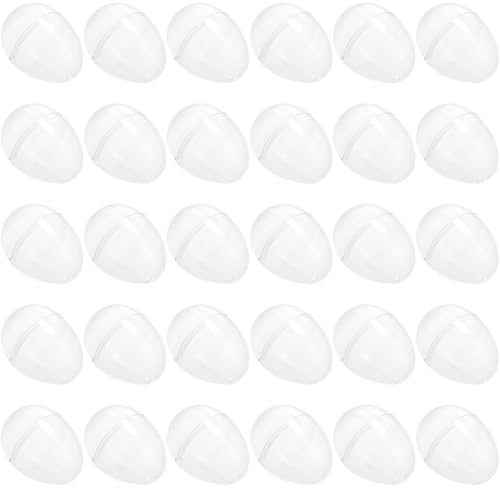 yptniginu Easter Eggs 2.4 - Clear Fillable Easter Eggs - 30 Pcs Easter Basket Stuffers - Clear Eggs Bowl and Vase Filler Faux for DIY Spring and Easter Decorations (Clear)
