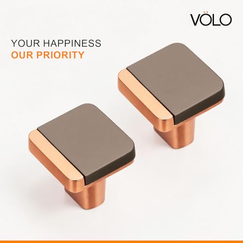 Image of VOLO Rose Gold /Black Cabinet Knob /Wardrobe Door Knobs /Cupboard Drawer Pull Handle /Kitchen Drawer Knob (Rose Gold /Black)(Knob S-175, 1 Pcs)
