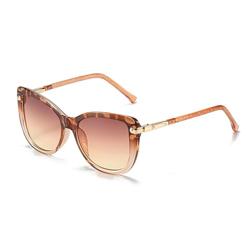 Lunettes de soleil léopard en métal doré pour femme au style chic et raffiné